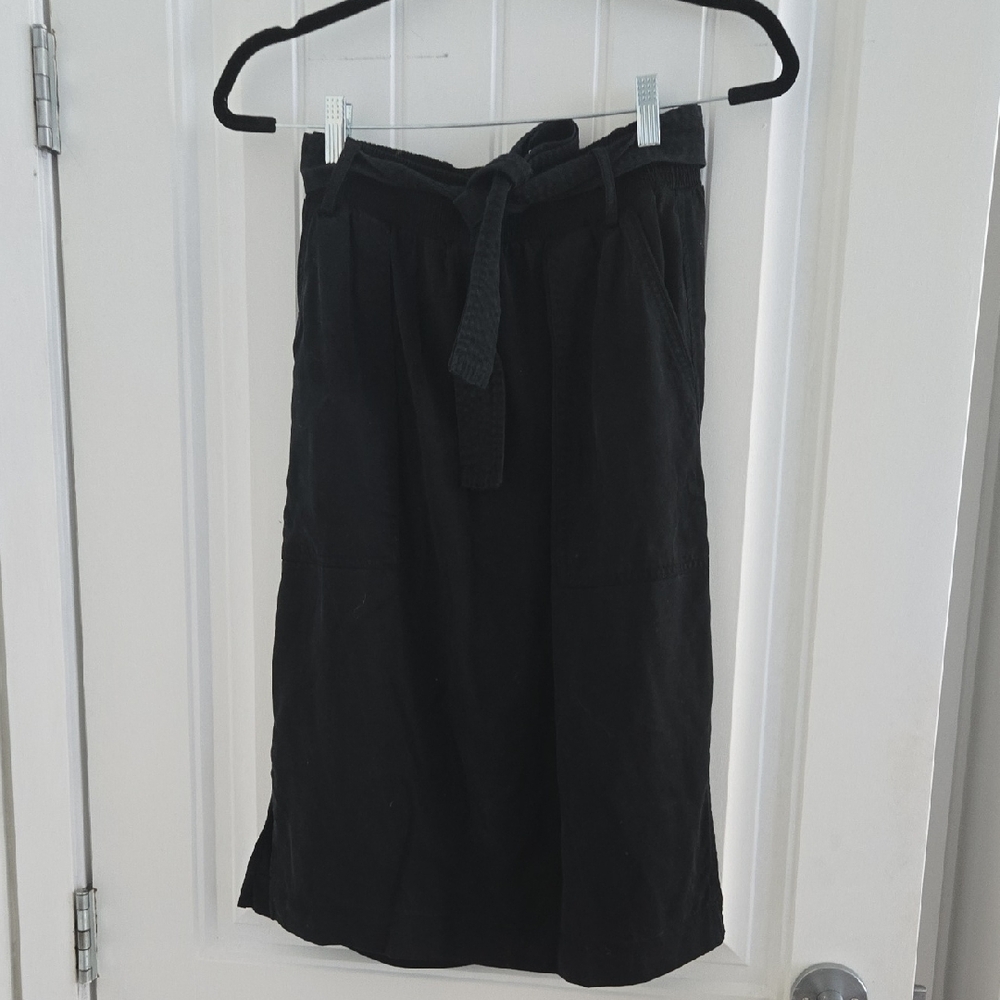 Wilfred Black Midi Pencil Skirt with Tie Front